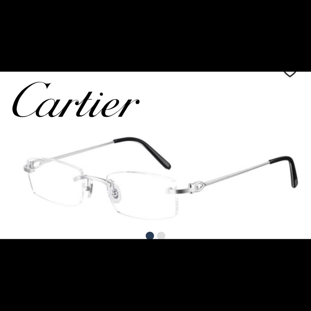 Authentic Cartier rimless square eyeglasses